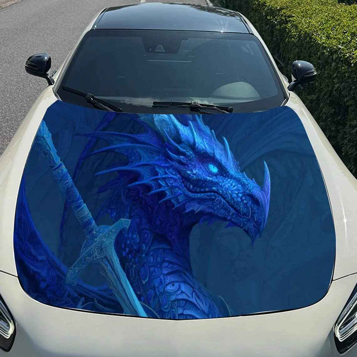 التنين العدالة الزرقاء يلحام غطاء السيارة ملصقات الفينيل لحماية سطح السيارة ملصق تزيين السيارة غطاء الفينيل يلتف ث