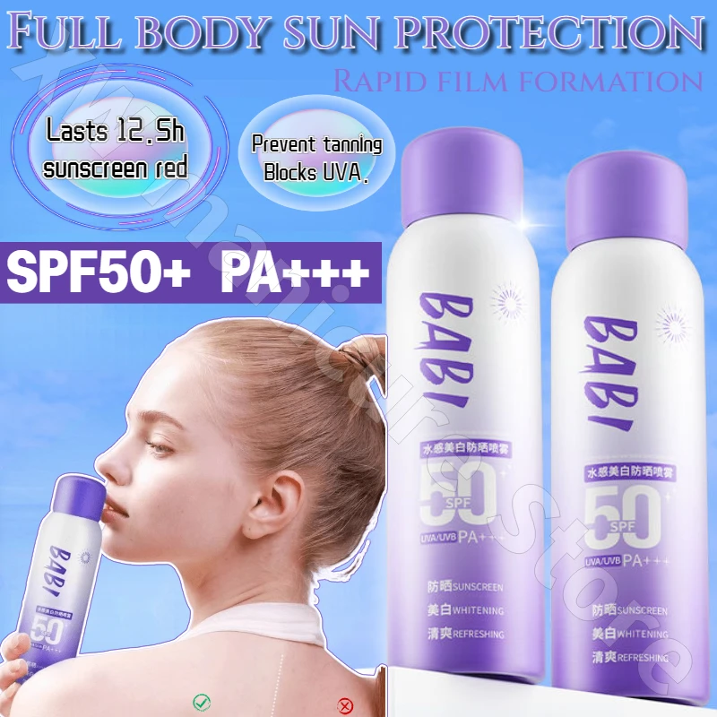 BABI Sunscreen Spray Brightens Skin Resists UV Rays Is Universal for Face and Body Refreshing and Brightening Korean Sunscreen