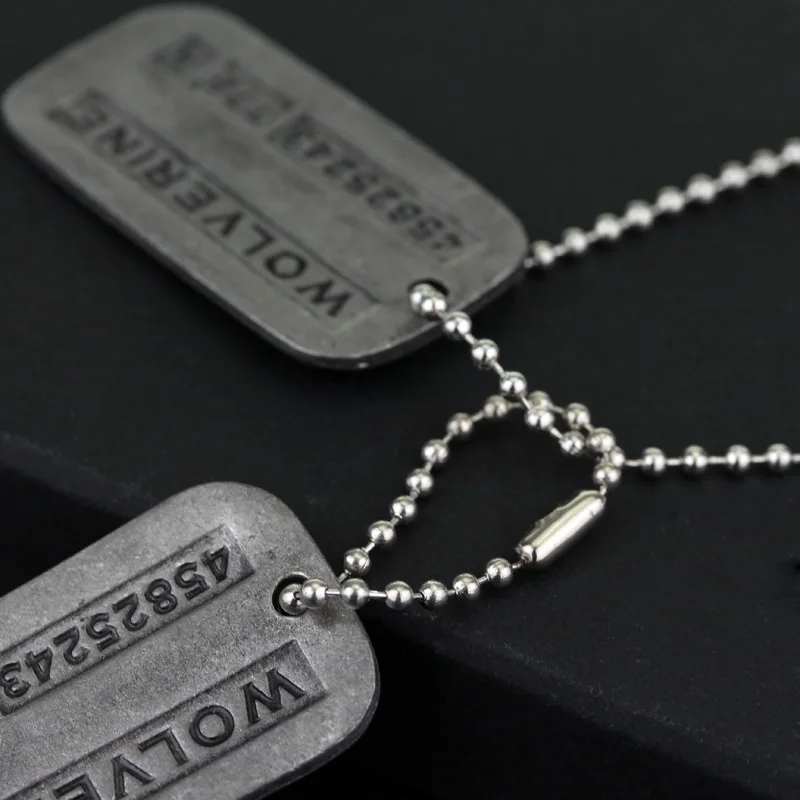 Retro Dog Tag Pendant Necklace X Movie Vintage Comic Alloy Charm, Cosplay Jewelry Accessories for Fans
