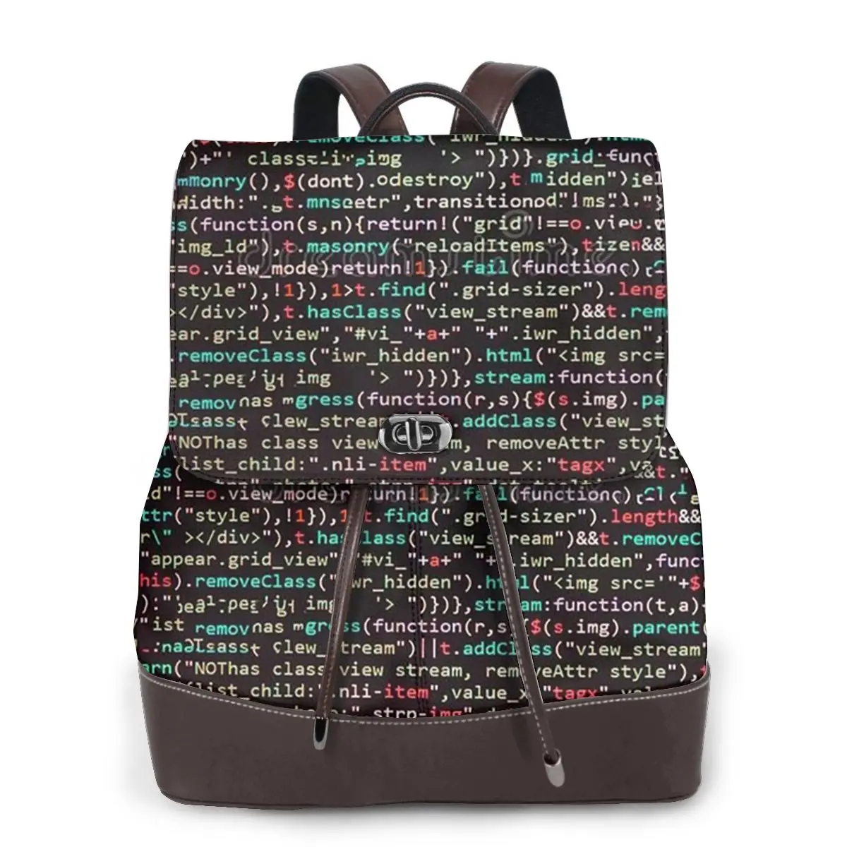 Java Script Code Bookbag School Student Bags Hiking Travel Daypack for Women Fashion Derma Backpack