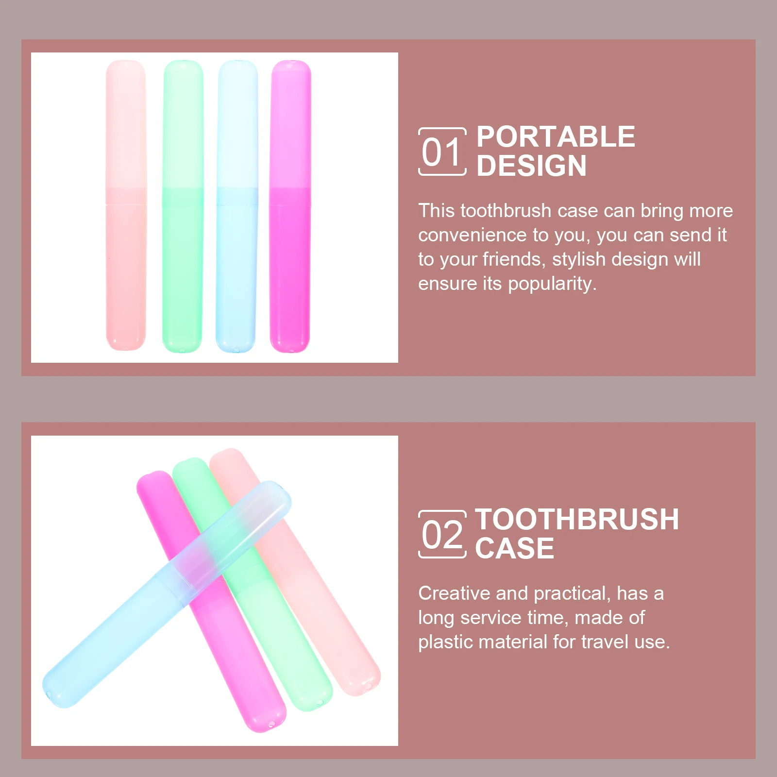 

4 Pcs Toothbrush Holders Portable Case Small Organizer Cover Travel Toothpaste Container Lovers