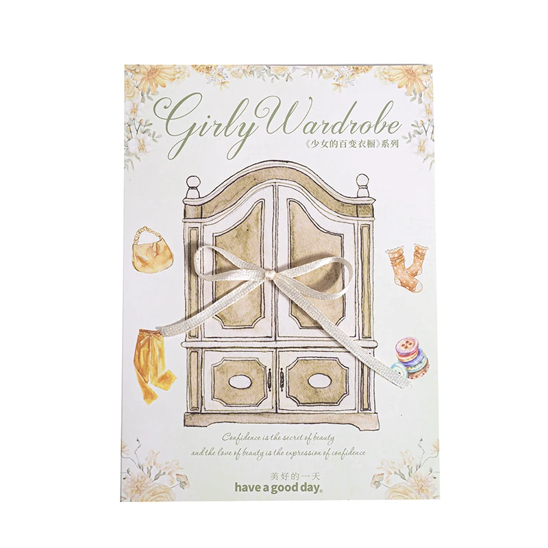 20Sheets/bag Creative Wardrobe Themed Dual Material Stickers Notebook Sticker Diary Clippings Collages Background DIY Decoration