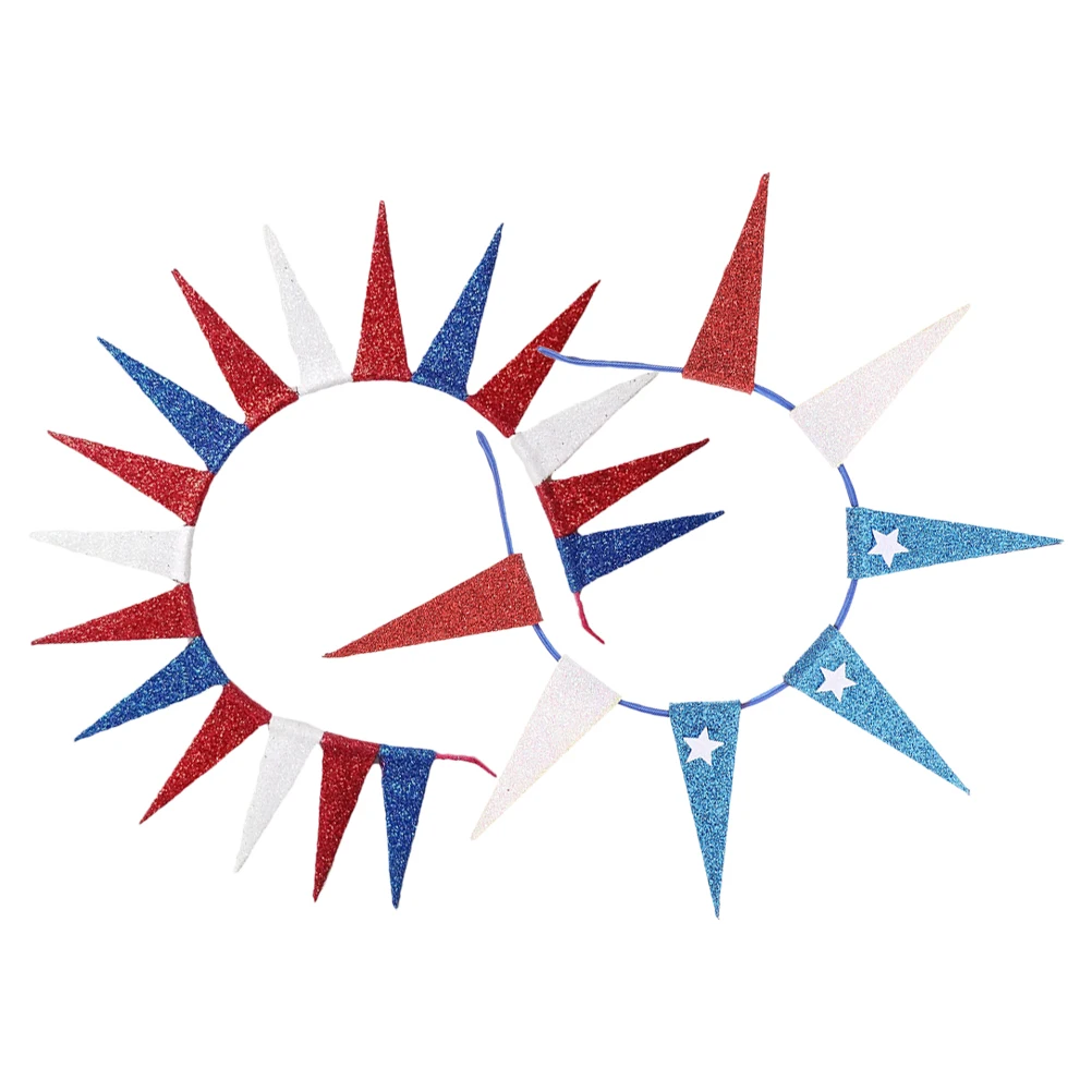 

2Pcs Statue of Liberty Headband Usa Stars Sparkling Patriotic Accessory for Election Charity National Day Celebrations