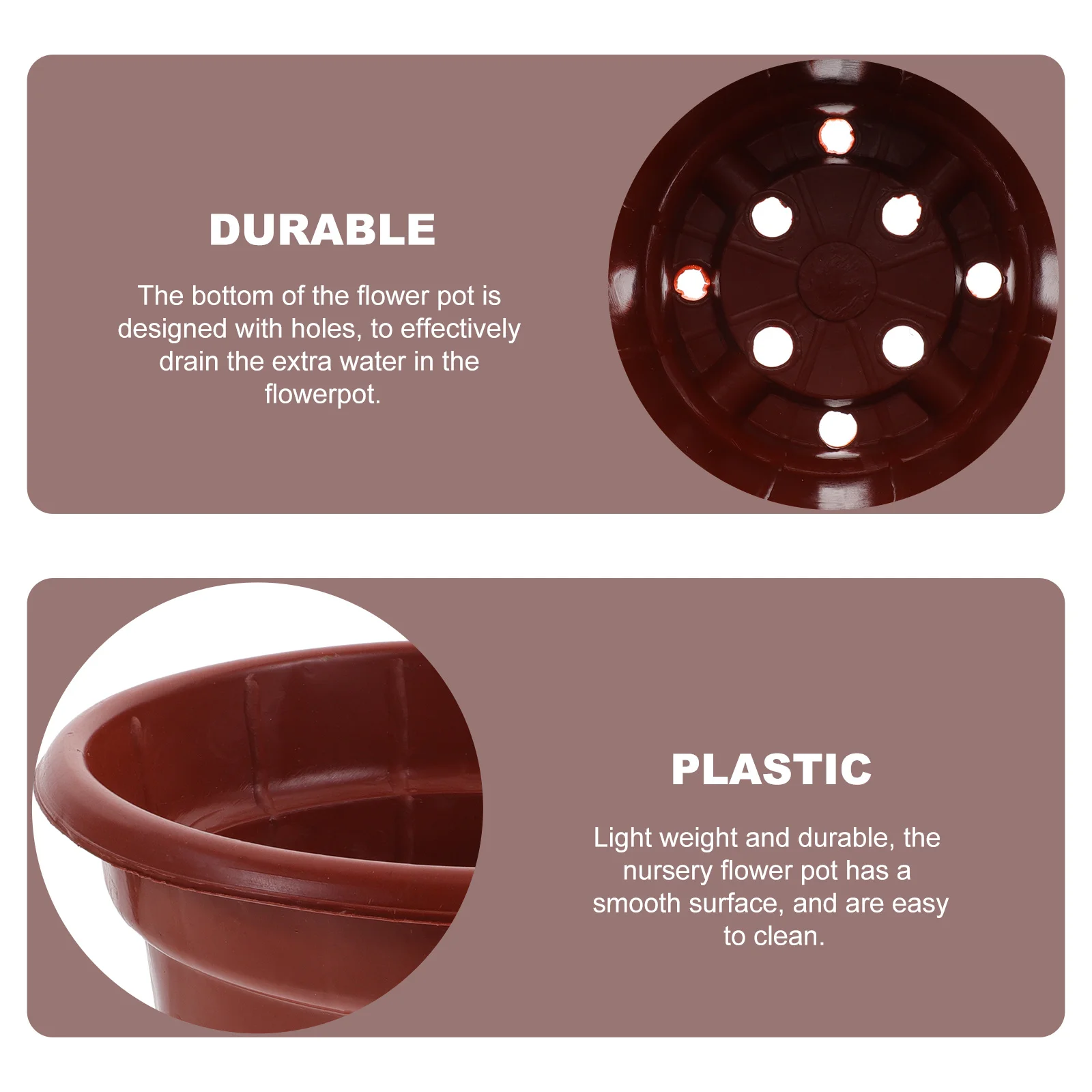 

10Pcs Planting Pots Plastic Nursery Planter with Drainage Holes Reusable Lightweight Flower Containers for Home Garden Office