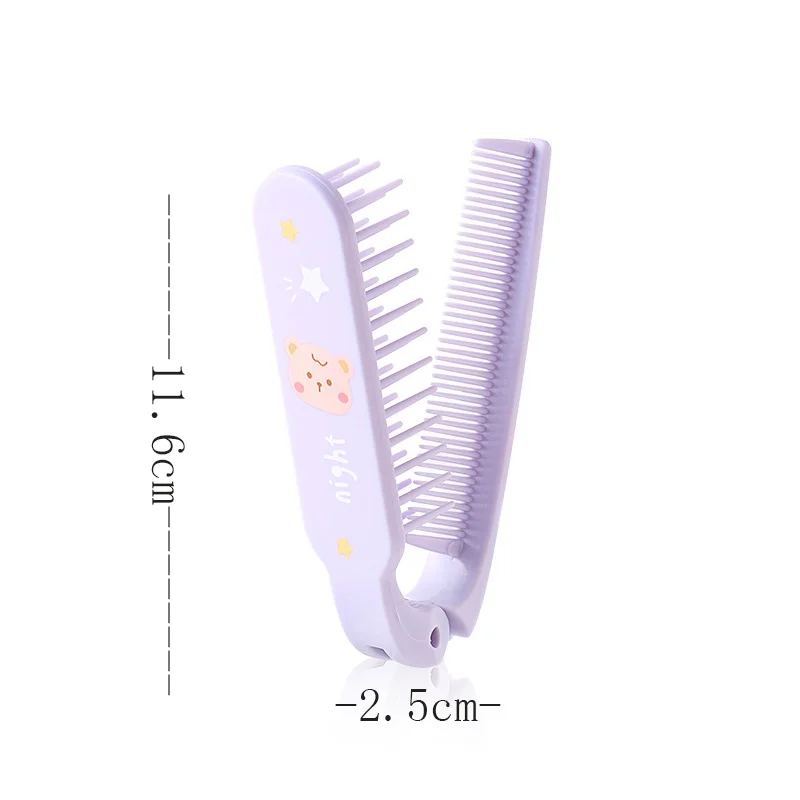 1pc Mini Baby Girls Hairbrush Cute Cartoon Bear Bunny Puppy Hair Comb Small Portable Fold Kids Girl Hair Brush Hair Accessories