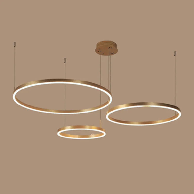 Imagem -02 - Moderno Led Círculo Anéis Luzes Pingente Lustre de Teto de Alumínio Acrílico Luminárias para Sala de Jantar Novo