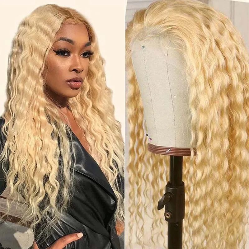 

Brazilian Deep Wave 613 Blonde 13x6 Lace Frontal Wigs Remy 13x4 Full Lace Frontal Wig Human Hair Wigs Pre Plucked Curly Hair