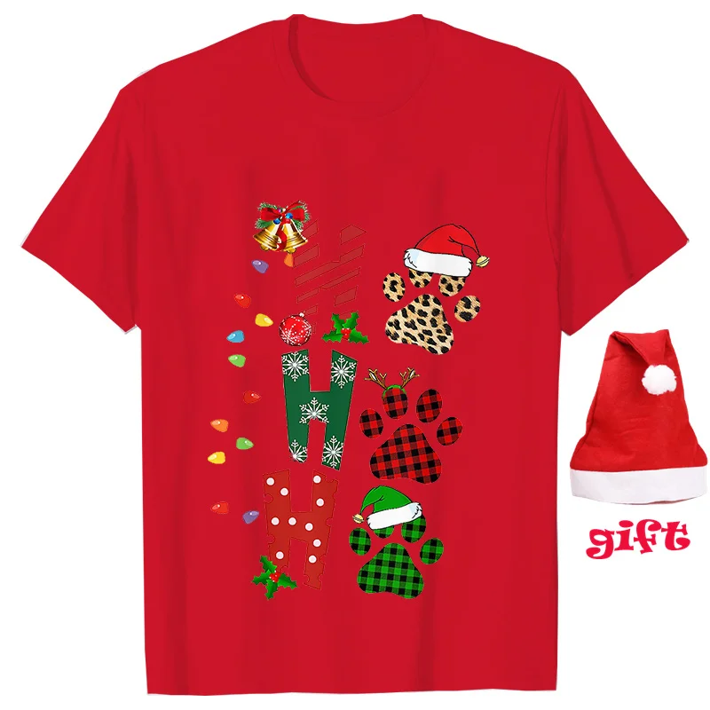 La sua Fine sono Fine tutto va bene t-shirt gatto nero donna Sweetshirts Xmas Lights Party Tee Y2k top con cappelli di natale