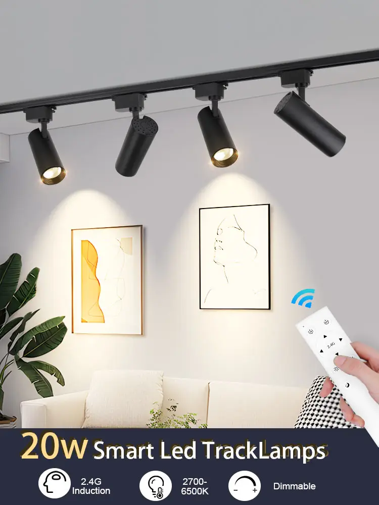 

LED Track Lamp Remote Control Available Dimming Rail Lighting Home Decoration Kitchen Living Room Clothing ShopDecor Track Light