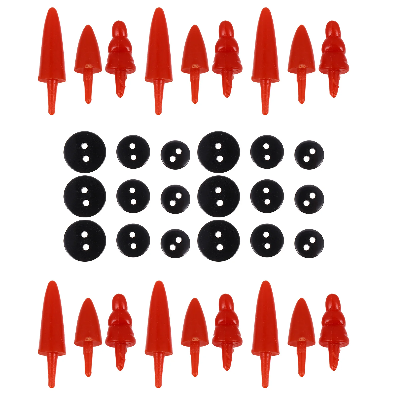 

260Pcs Christmas Snowman DIY Set Colorfast Nose Button Accessories DIY Snowman Making Kit Handmade Decorative Supplies Festive