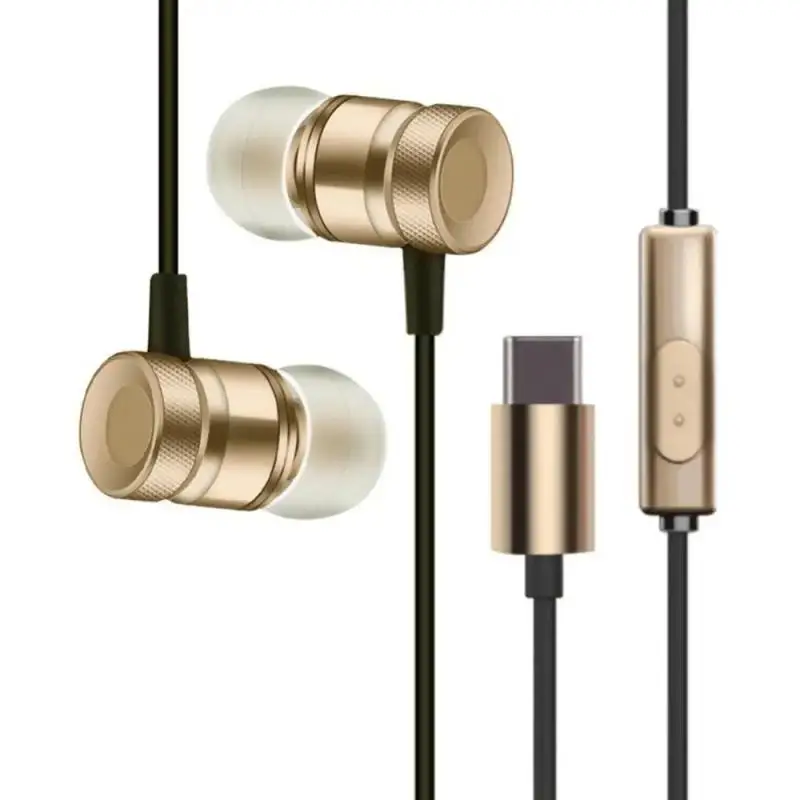 In-ear Wired Earphone Type-c Music Sports Earbuds For Mi 8 P20 P30 LeEco USB Type C Metal Headset With Mic