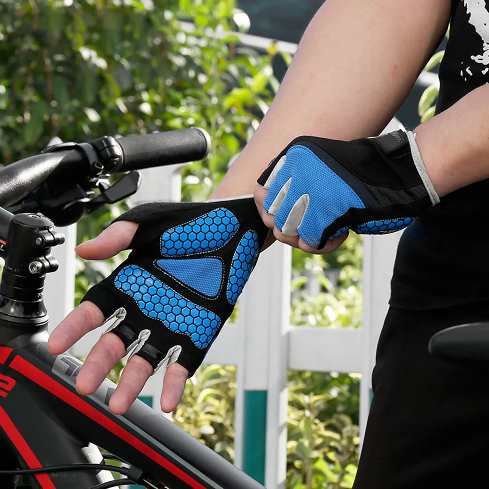

1Pair Cycling Gloves Half Finger Breathable Outdoor Sports Shock Absorbing Non Slip Gloves Fishing Climbing Riding Workout
