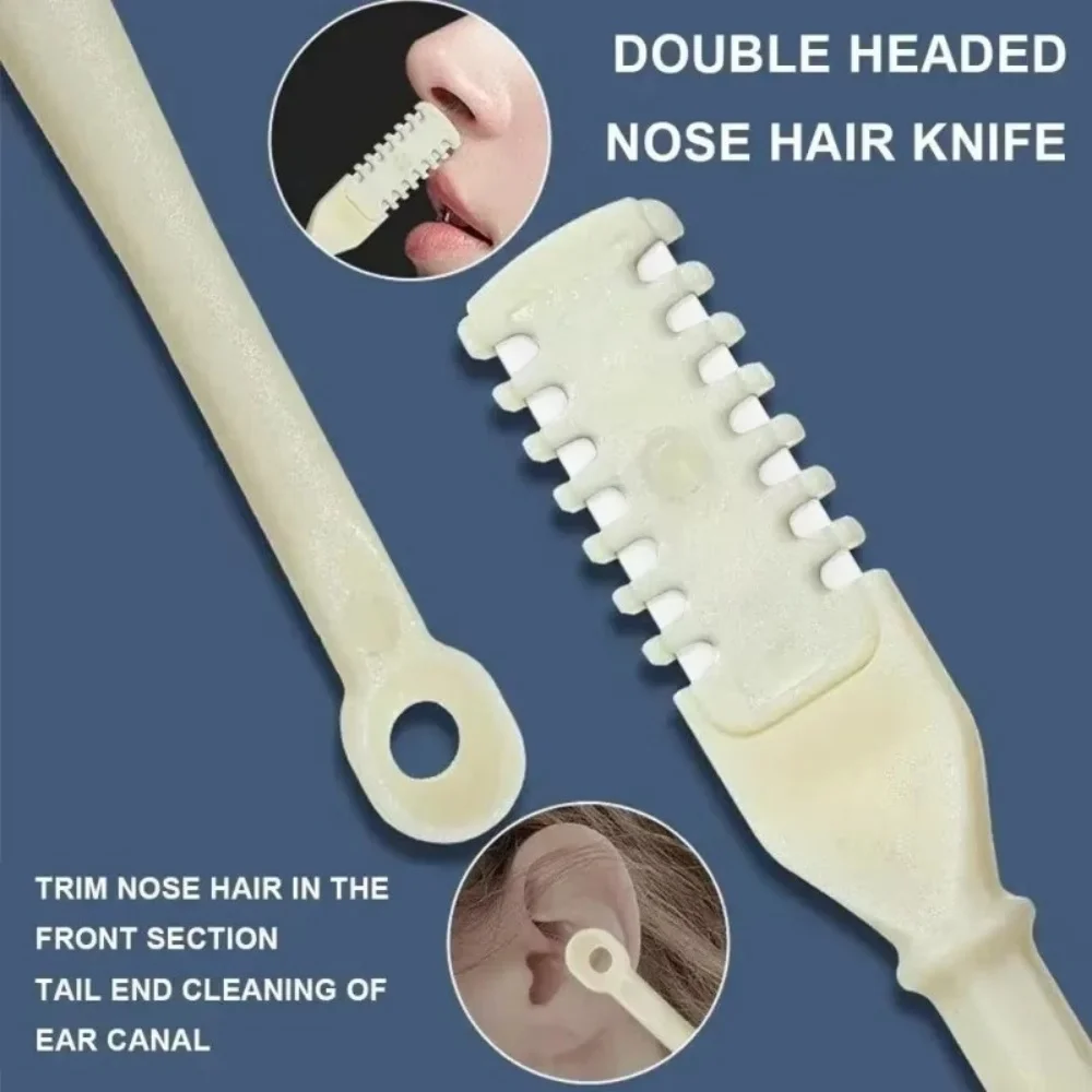 4Pcs 2 In 1 Multi Manual Nose Hair Trimmer Dual Head Safe Nostril Hair Removal Tool With Ear Cleaning Scraper For Men Women