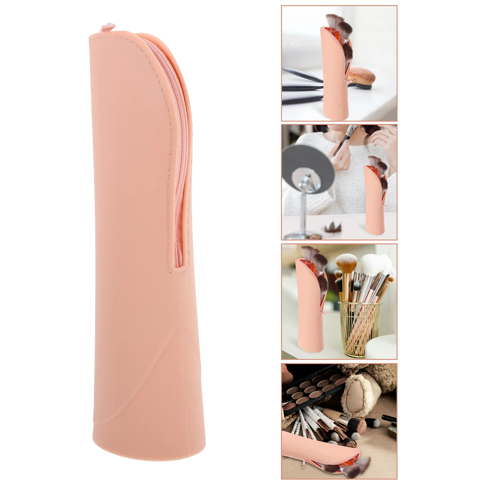 Makeup Brush Holder Soft Case Pencil Bag Organisers Toothbrush Silicone Organizer Pouch Bracket