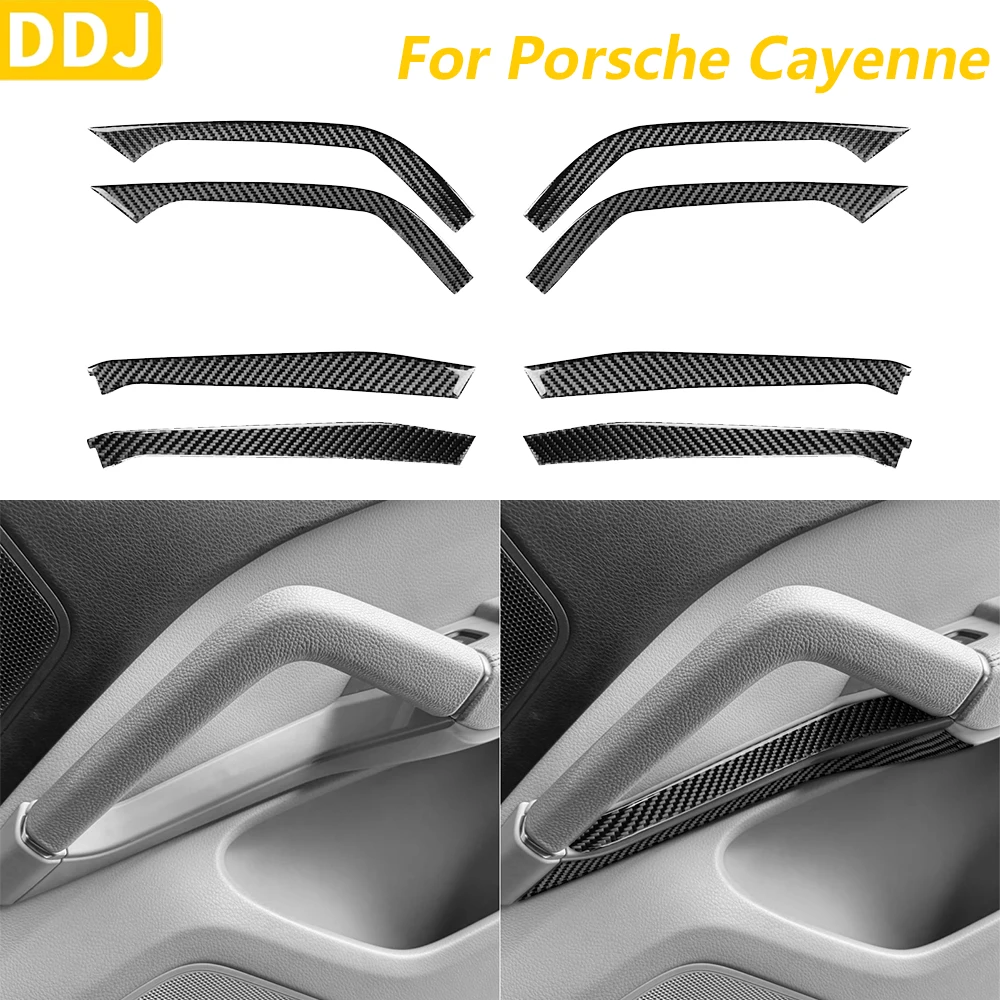 

Soft Carbon Fiber Inner Door Armrest Handle Lower Trim Cover For Porsche Cayenne 9Y0 9YA 9YB E3 2018-2023 Interior Accessories