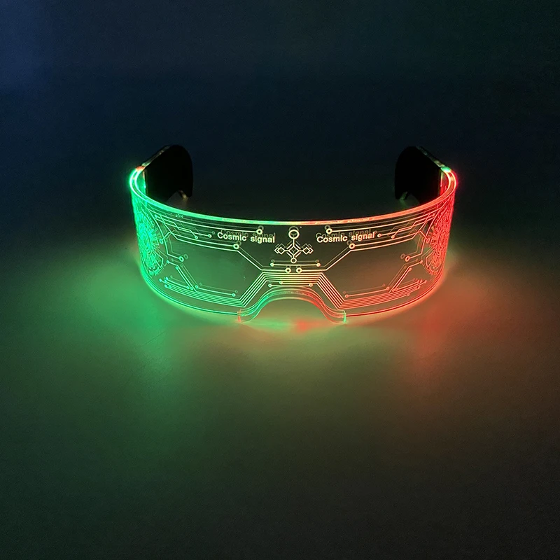 Fashion Glowing Acrylic Glasses LED Neon Cool Cyberpunk Glasses Bar Party Supplies Luminous Light Glasses Club Props