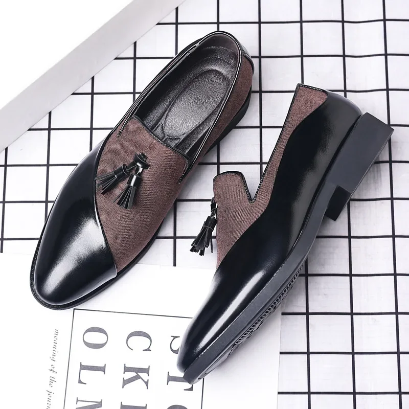 Mens Dress Shoes Classic Business Casual Leather Shoe Luxury Wedding Shoes for Men Trend Office Shoes Slip on Loafers Big Size48