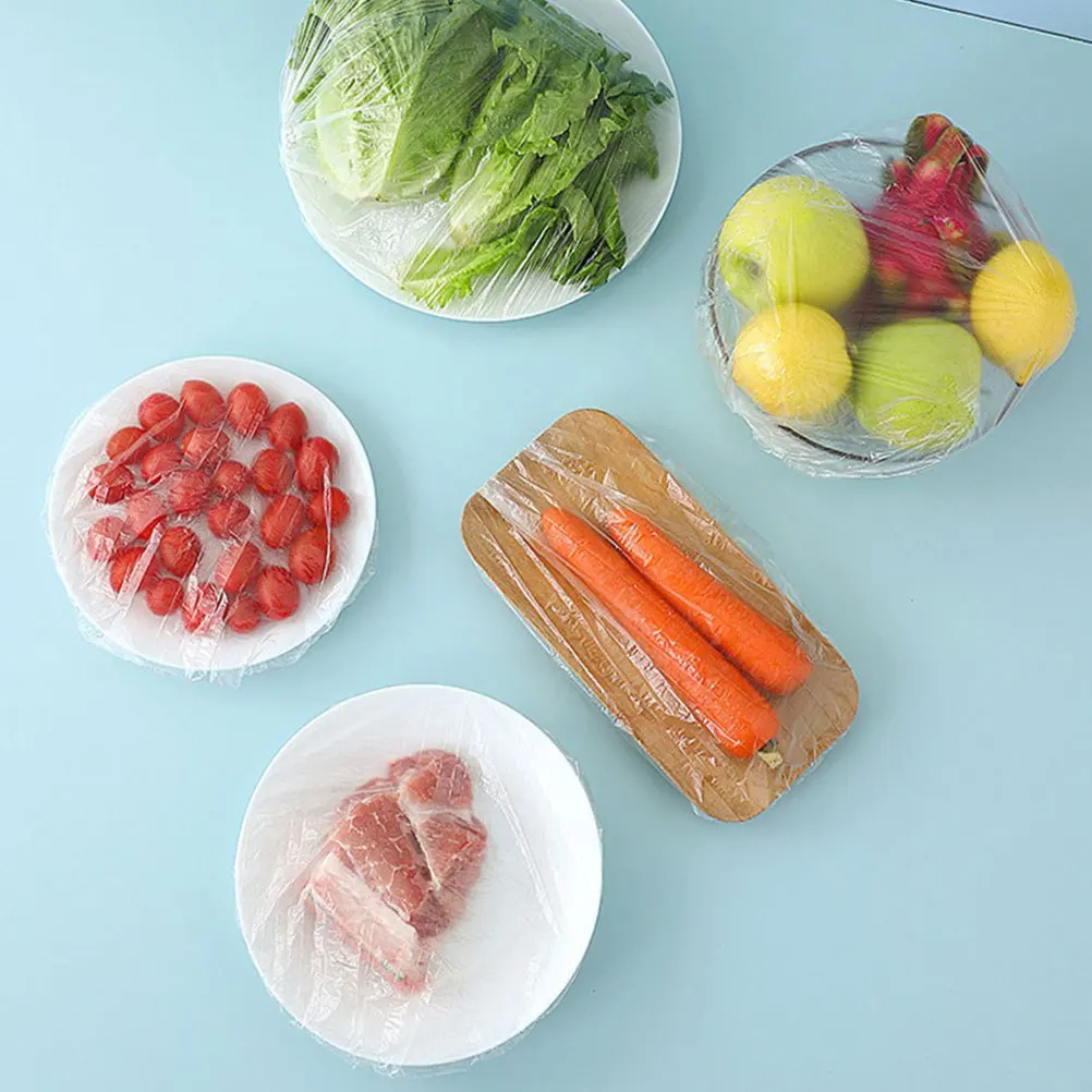 

100Pcs Elastic Food Covers for Kitchen Storage Durable Plastic Bowl Lids for Leftovers Elastic Bowl Cover Sourdough Covers