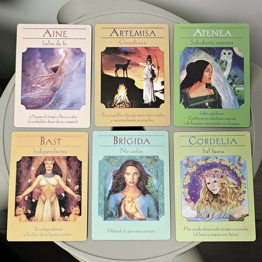 Spanish Edition 10.5*7.5cm Goddess Guidance Oracle Deck 44 Pcs Oracle Cards