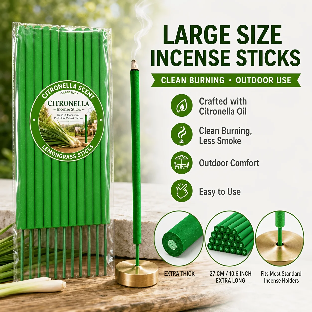 Uv Inhibitor Candle - Varetas de Incenso de Citronela Extra