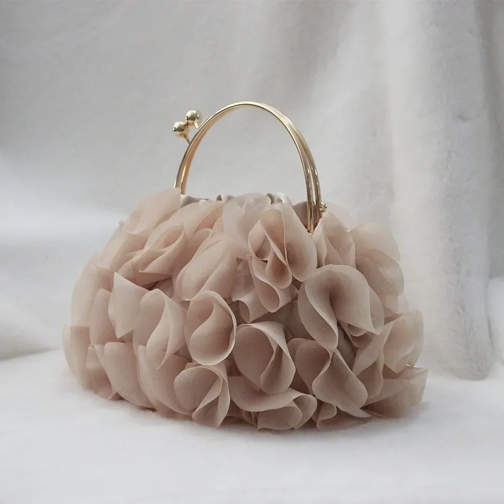 Hot Sale Evening Bag Flower Bride Small Purse Full Dress Party Handbag Wedding Wallet Women Floral Chain Lady Clutches 2024