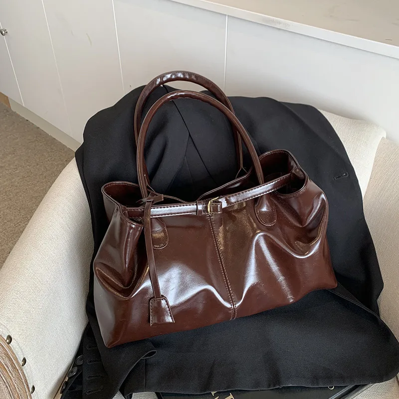 

Сумка из лакированной кожи, сумка через плечо с напуском, сумка в стиле ретро с верхней ручкой, большие рабочие сумки для женщин и девочек, сумка для работы, покупок, дорожная сумка