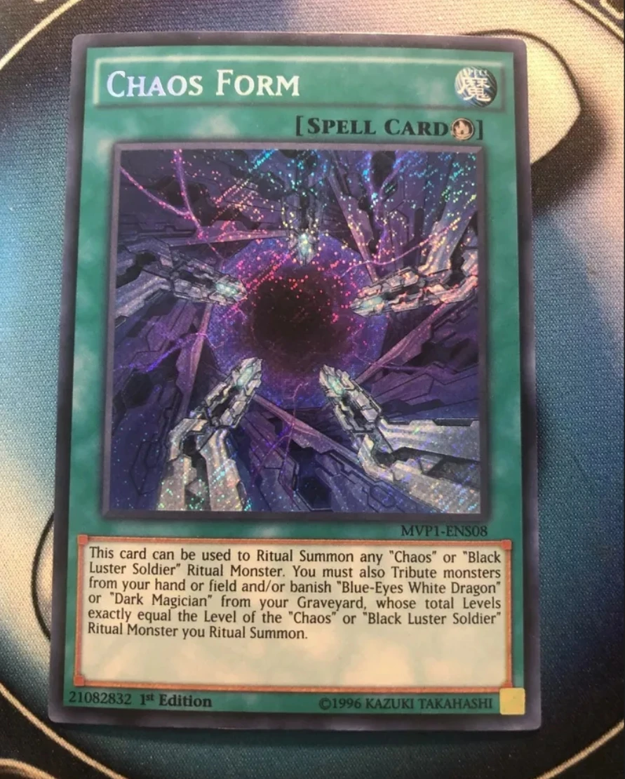 Yugioh-KONAMI Duel Monsters, MVP1-ENS08, Chaos Form, Secret, raro, inglés, 1ª edición, Colección, tarjeta de menta