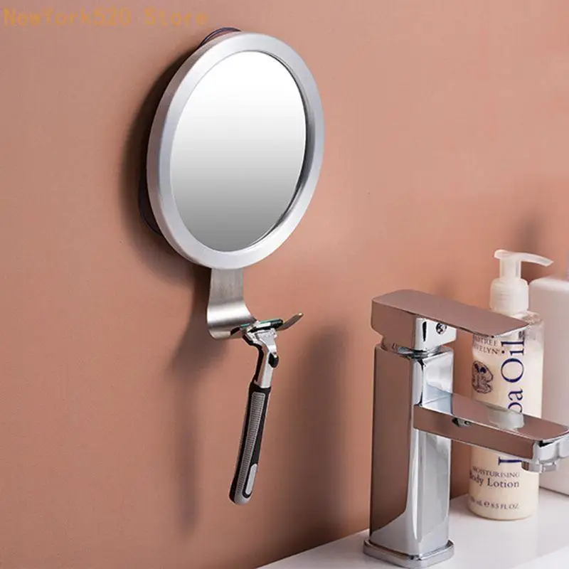 Stainless Steel Anti Fog Shower Mirror Shaving Makeup Mirrors Bathroom Supplies N84C