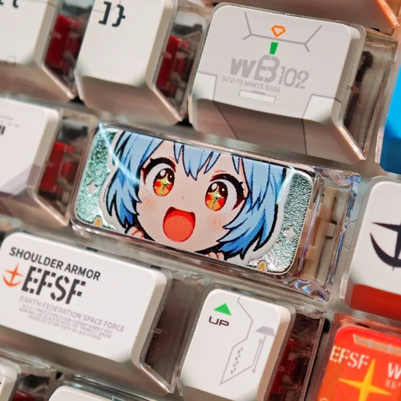 

Механическая клавиатура с кросс-осевым креплением, 225U, с одной клавишей Enter, EVA, аниме-дизайн, персонаж Аянами Рей, мультяшный стиль, милый дизайн