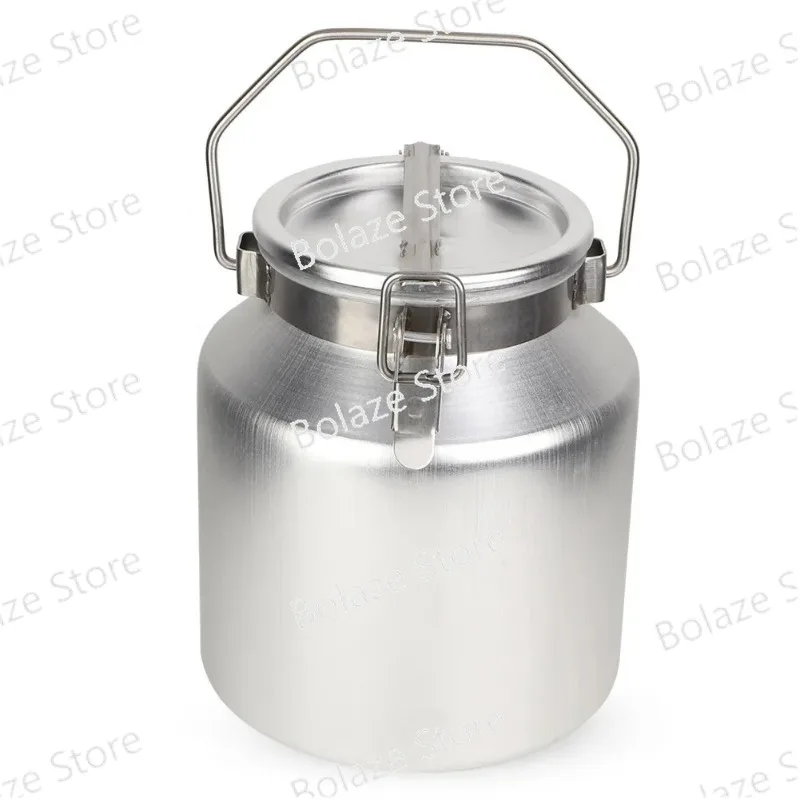 

5L Aluminum Alloy Transportable Milk Fermentation Barrel Bucket Can with Handle Container Storage Oil Milk Rice Barrel