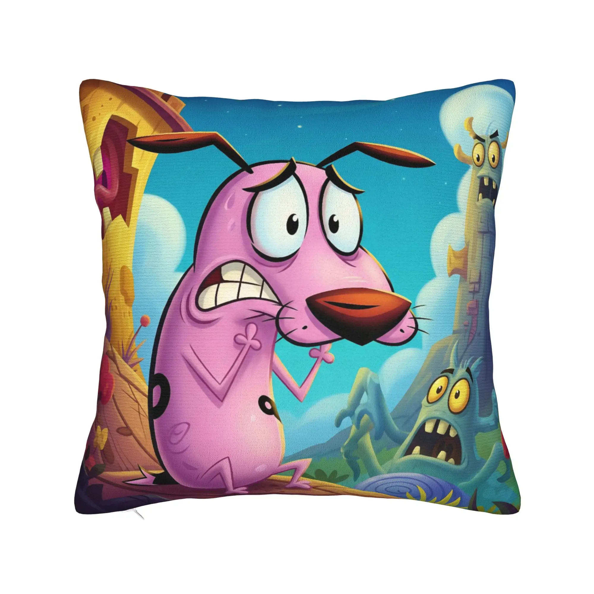 Courage the Cowardly Dog-D Pillowcase Product Printed Cushion Cover Decorations  Pillow Case Cover Car Multi-Size