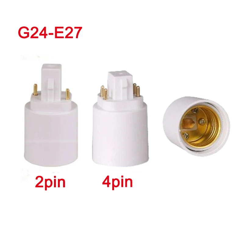 2pin 4pin G24 To E27 Lamp base bulb Socket G24 Adapter Screw power Holder Retardant Converter Light Bulb Halogen CFL Lamp k