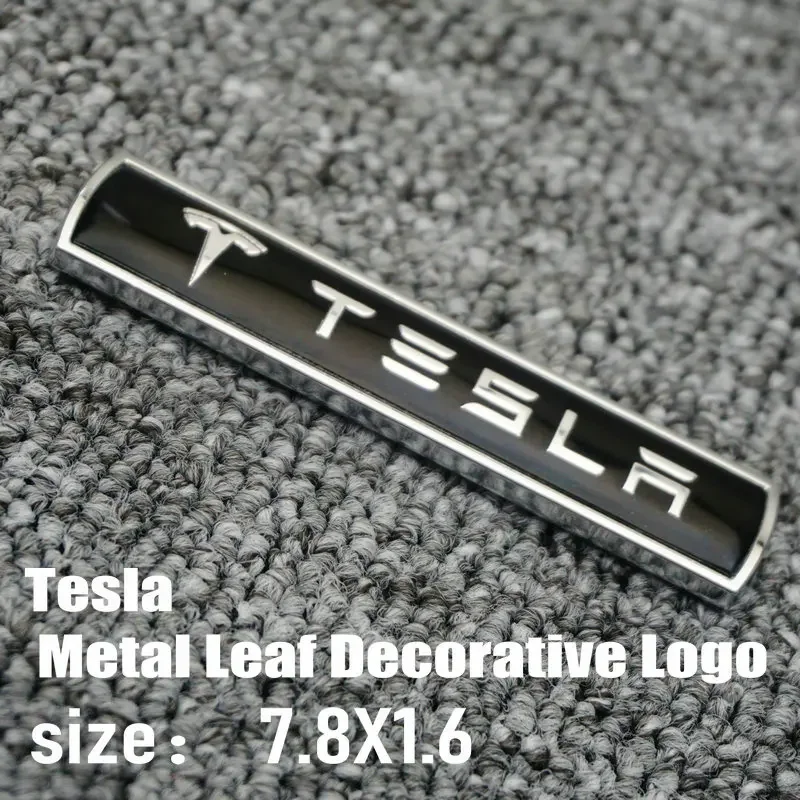 Suitable for Tesla Model 3/Y/Model S/X car leaf plate metal logo, trunk modification upgrade, logo, body labeling