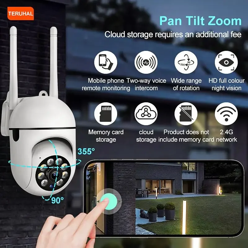 كاميرا مراقبة عموم/إمالة مع رؤية ليلية للتتبع البشري وتسجيل 24/7 تعمل مع Alexa وGoogle Home #1