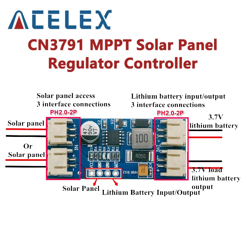 1 Cell Lithium Battery Charge 3.7V 4.2V CN3791 MPPT Solar Panel Regulator Controller Solar Panel Charger Board Controller Module