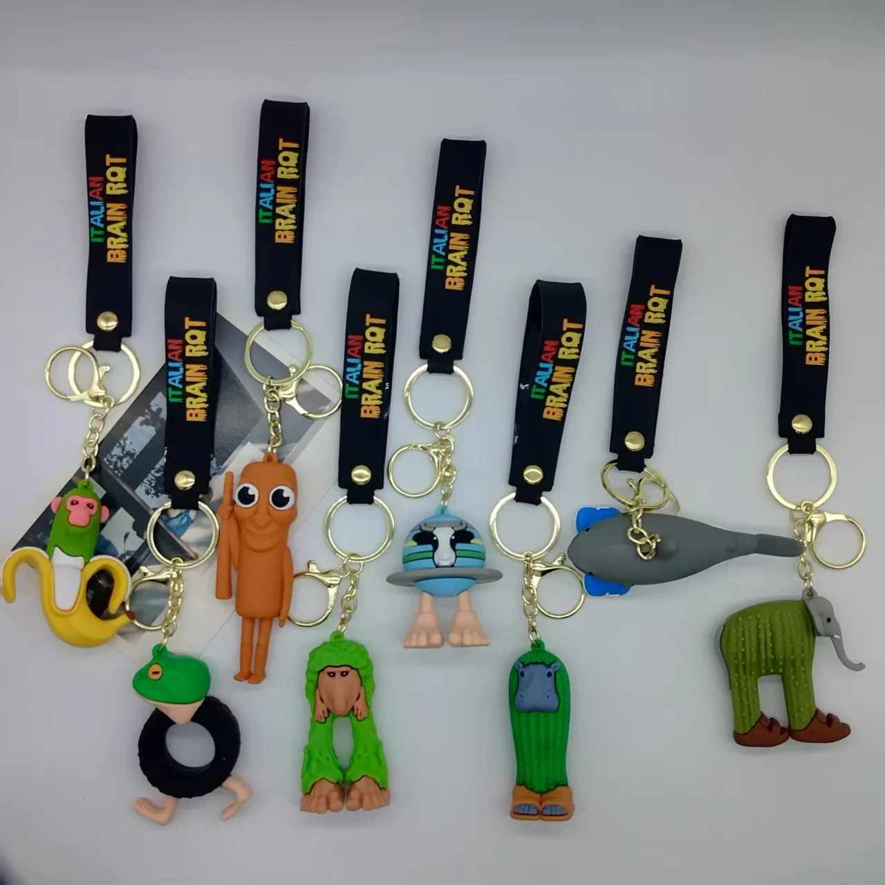 

Итальянские брелки Brainrot Tung Tung Sahur Brr Brr Patapim Балерина Капучино Забавные абстрактные куклы Брелоки Детские сумки Подвеска