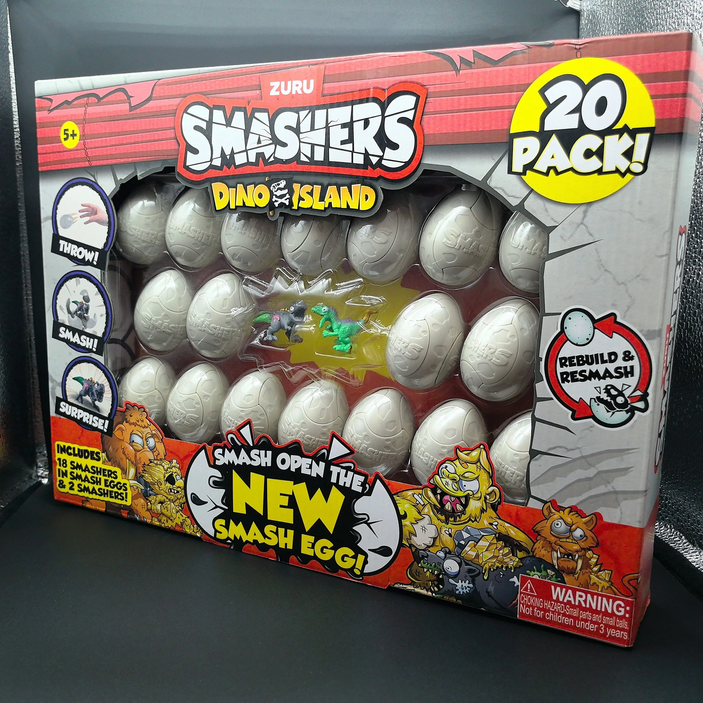 ZURU  New Surprise Doll Smashers Dino Ice Age Surprise Egg Archaeology Dinosaur Egg 20pcs Box Gift In Stock