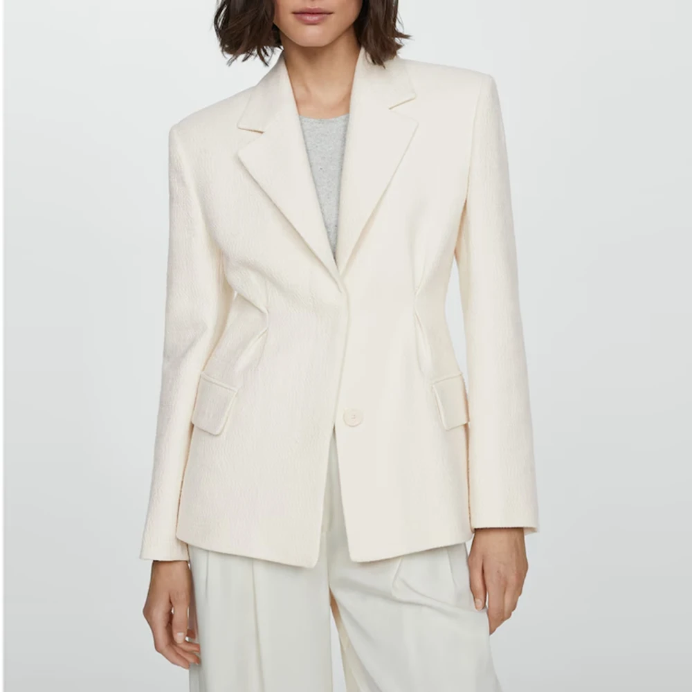 الكلاسيكية الأبيض المرأة قطعتين دعوى مجموعة الشق التلبيب سترة السراويل مجموعات الأعمال الرسمية مكتب مأدبة الزفاف الملابس النسائية