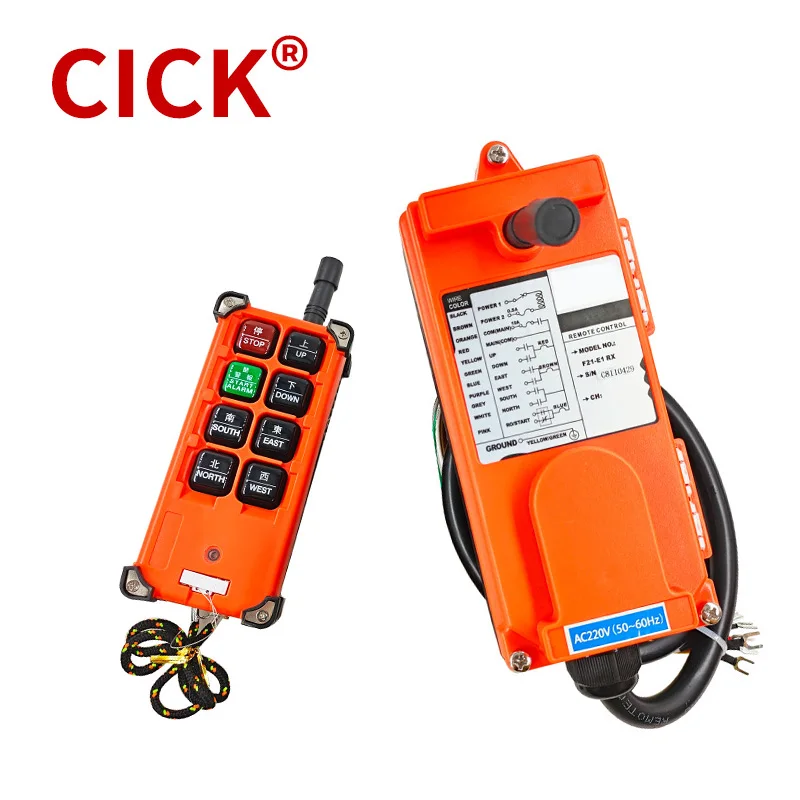 

Handheld Industrial Wireless Radio Remote Control F21-E1B English Button suit 12V~440V Lifting Motor, Overhead Crane Hoist