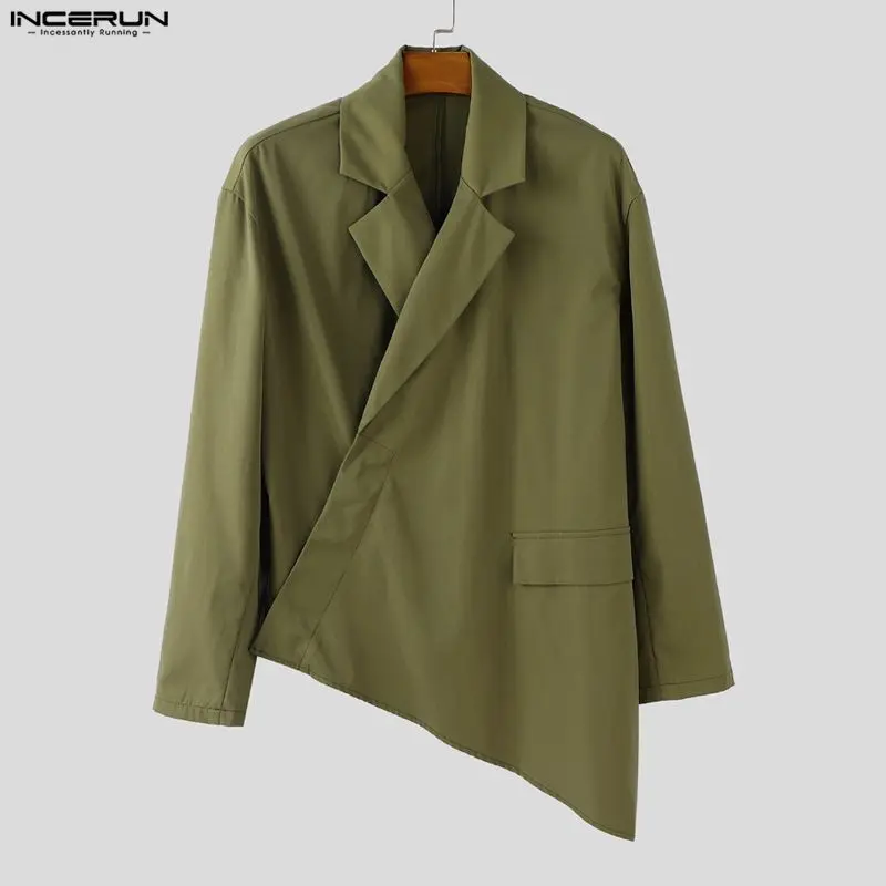 INCERUN الرجال مجموعات بلون التلبيب كم طويل السترة والسراويل قطعتين مجموعات الشارع الشهير فضفاض موضة الرجال الدعاوى غير رسمية S-5XL