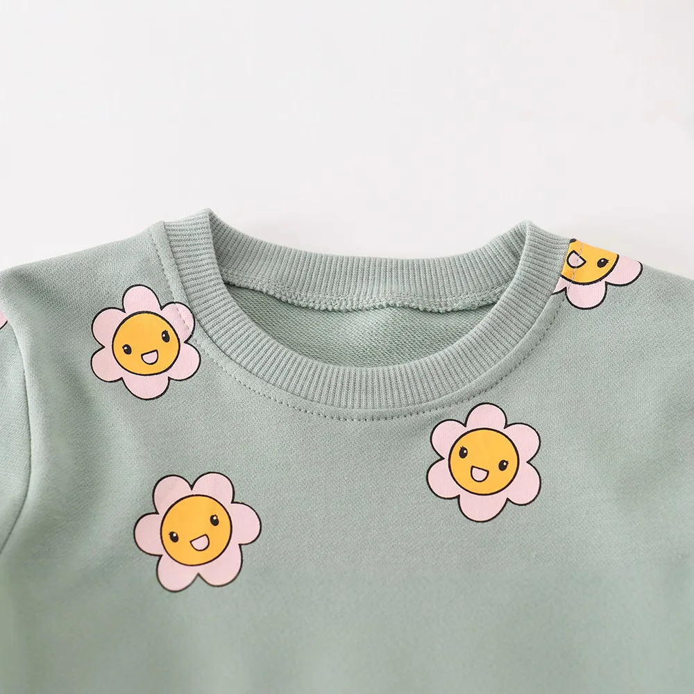 UNITIM Spring Kids Girls Sweatshirts Cotton Long Sleeve Pullover 2-7 Years Girls Track Tops Cartoon Printed Children Girl Tops