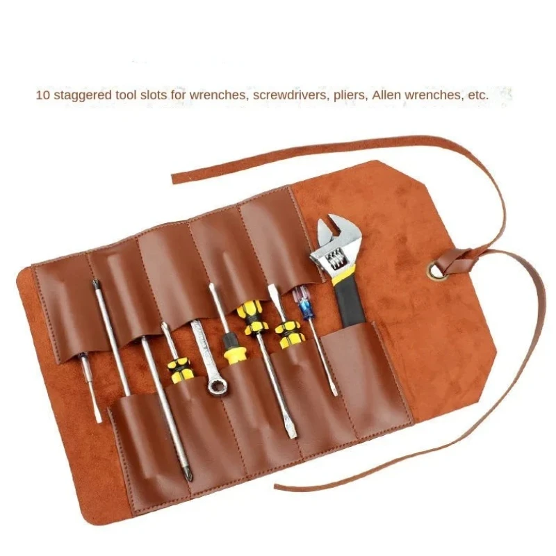 

Кожаная сумка для инструментов с гравировальным ножом, ящик для хранения деревообрабатывающих инструментов, свернутая сумка, многофункциональная сумка для хранения инструментов, комплект катушек, сумка