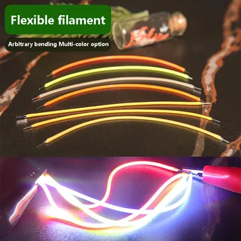 柔軟な穂軸LEDストリップフィラメント,防水シリコンランプ,リボンライト,エジソンバルブ,取り付け部品,DIY,超微細,3V, 360度