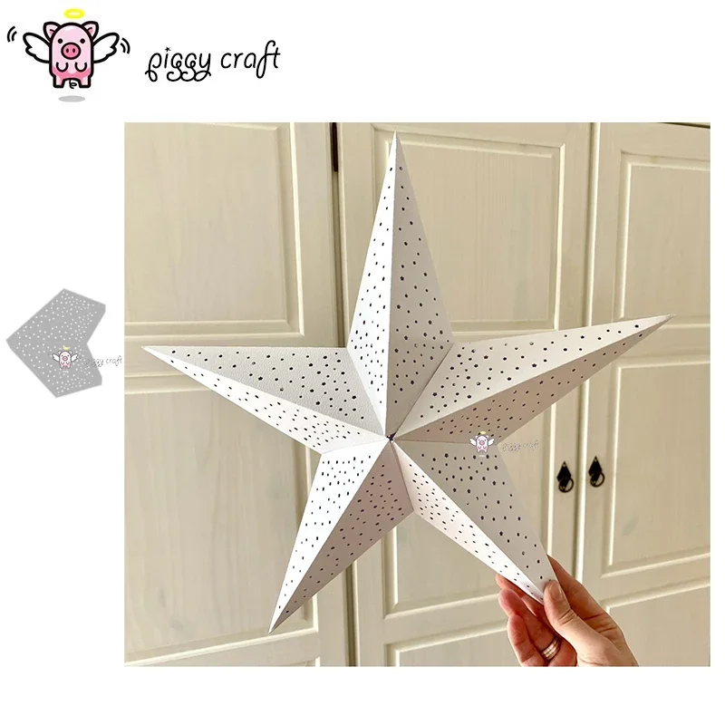 

Piggy Craft metal cutting dies cut die mold Christmas 3D hole stars Scrapbook paper craft knife mould blade punch stencils dies