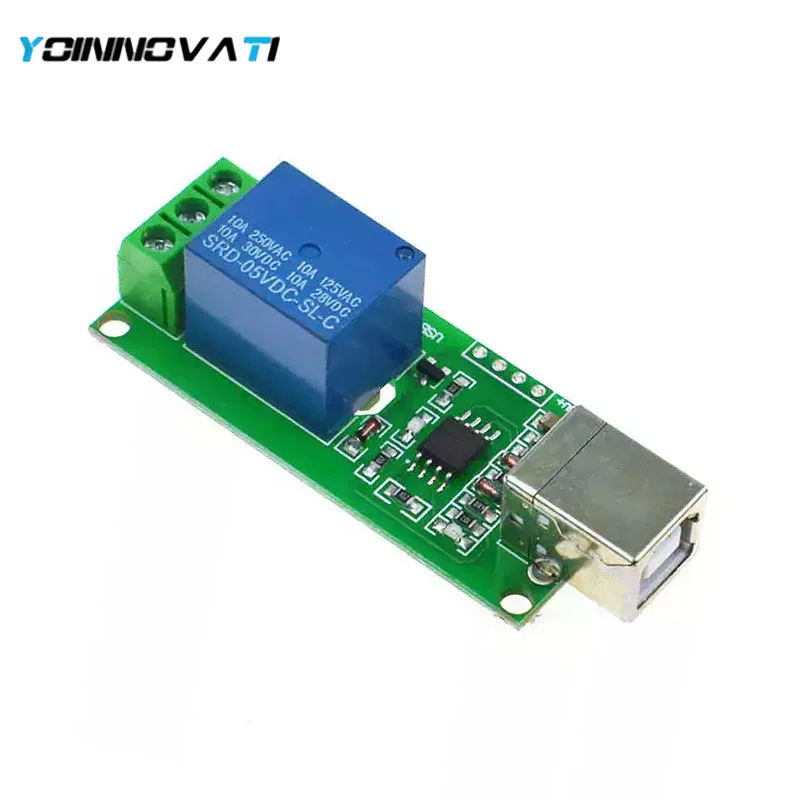 YT 1-Channel 5V USB Relay Module HID Plug Play PC Smart Switch No Driver Needed for Windows PC Computer Controlled On/Off Switch