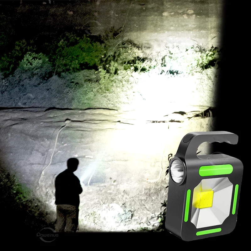 Solar Outdoor Searchlight Rechargeable High Power LED Flashlight Strong Light Camping Tent Lamp Powerful Portable Torch Lantern