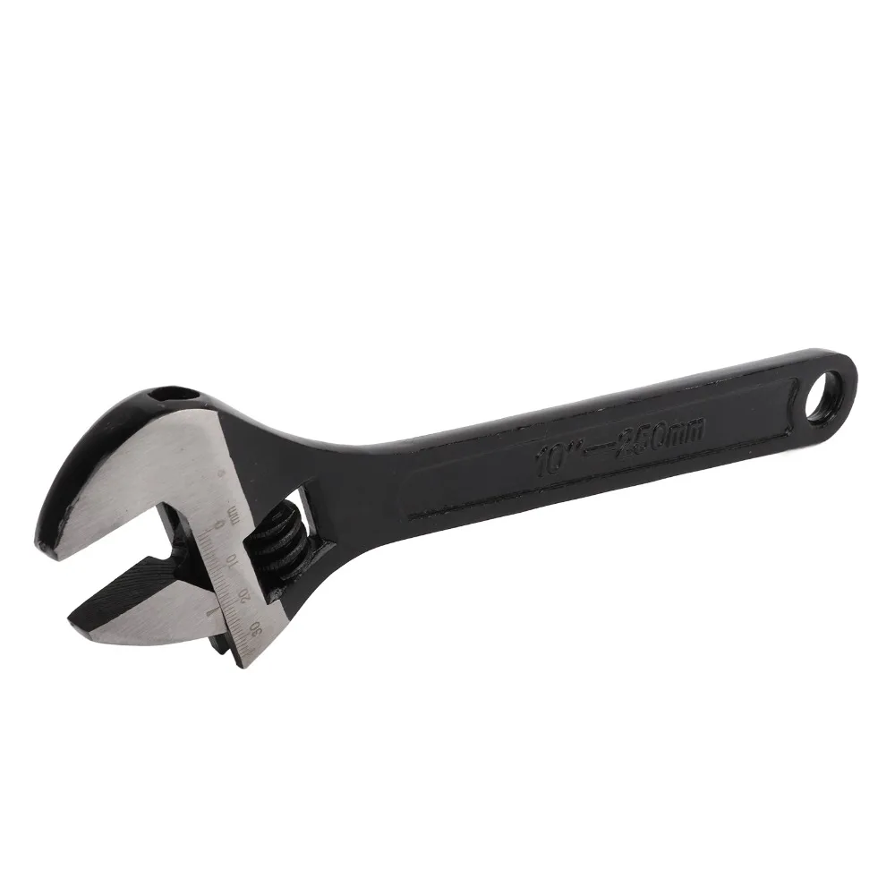 New 10 Inch / 12 Inch Adjustable Wrench 45 Steel Adjustable Black Oxide Wrench Heavy Duty Open End Wrench General Maintenance