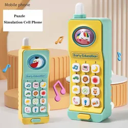 Rompecabezas de educación temprana para niños, juguetes de teléfono celular de simulación, juguetes de máquina de aprendizaje de música y luces, nuevo