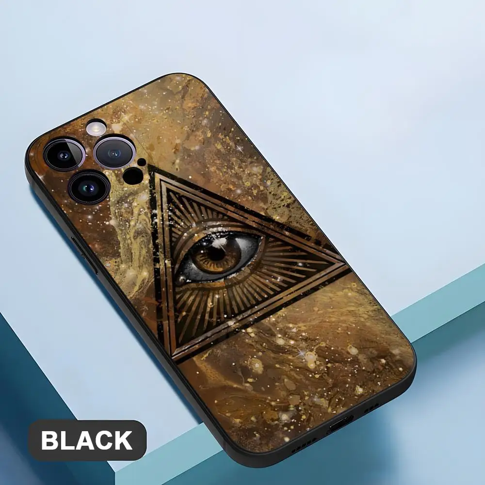 Illuminati Eye Occult Pyramid Phone Case For Iphone 15ProMax 15 11 13 14 Pro Xs Max Mini Xr X 7 8 6 6s Plus Shell Coque