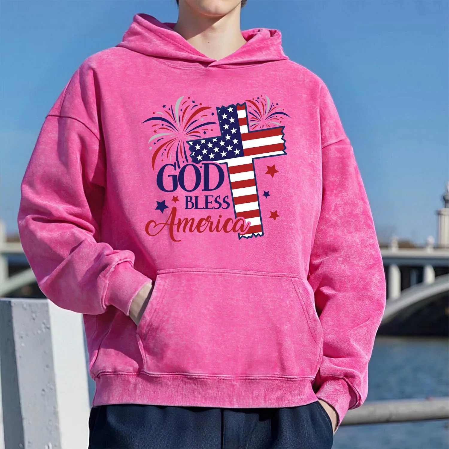 

Толстовка с капюшоном в стиле ретро в стиле патриотического дня, унисекс, повседневный спортивный стиль, из чистого хлопка, модная уличная толстовка 400 г